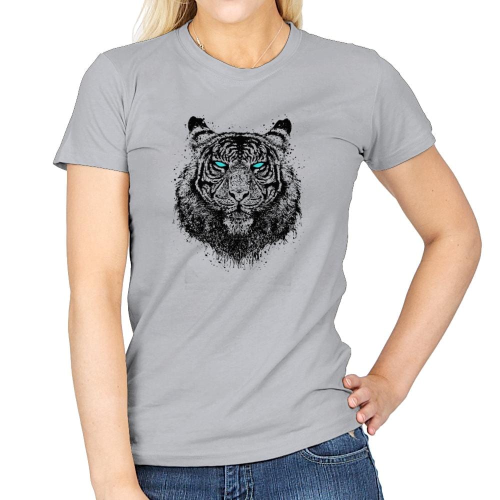 Tiger Gaze - Back to Nature - Womens T-Shirts RIPT Apparel Small / Sport Grey