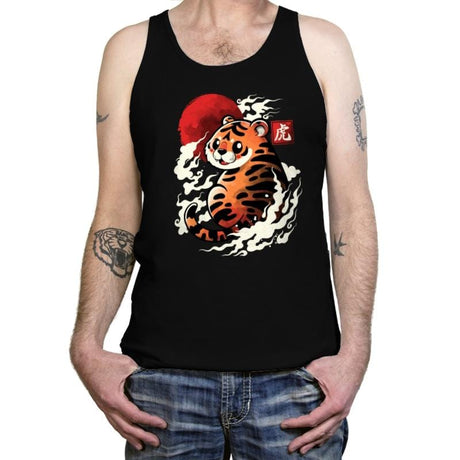 Tiger Red Sun - Tanktop Tanktop RIPT Apparel X-Small / Black