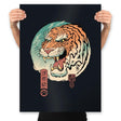 Tiger Ukiyo-e - Prints Posters RIPT Apparel 18x24 / Black