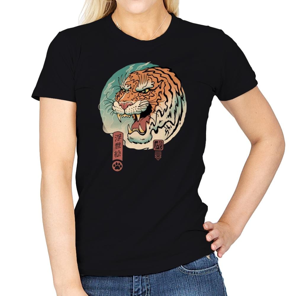 Tiger Ukiyo-e - Womens T-Shirts RIPT Apparel Small / Black