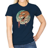 Tiger Ukiyo-e - Womens T-Shirts RIPT Apparel Small / Navy