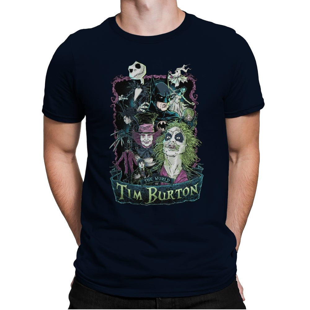 Tim Burton Director Films - Mens Premium T-Shirts RIPT Apparel Small / Midnight Navy