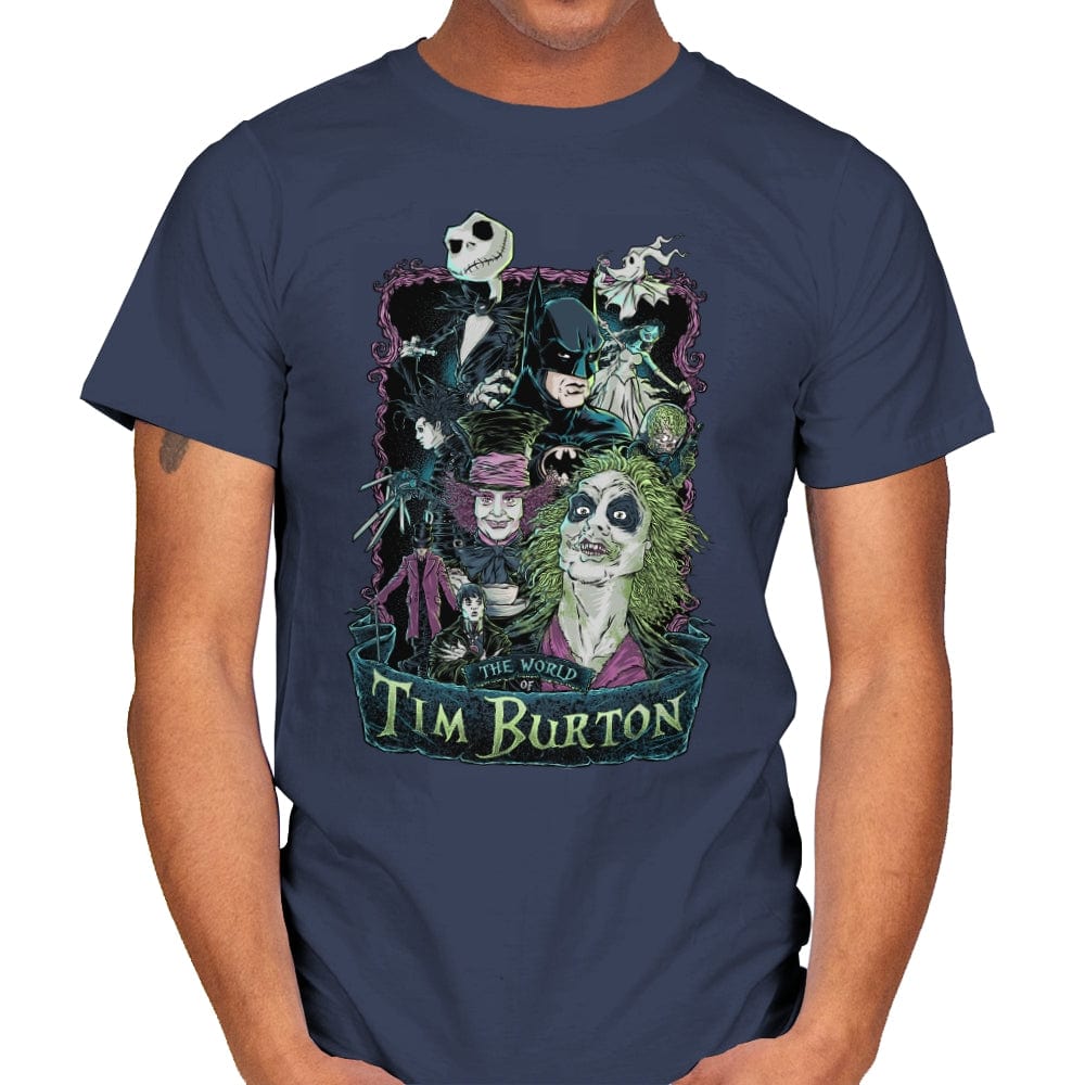 Tim Burton Director Films - Mens T-Shirts RIPT Apparel Small / Navy