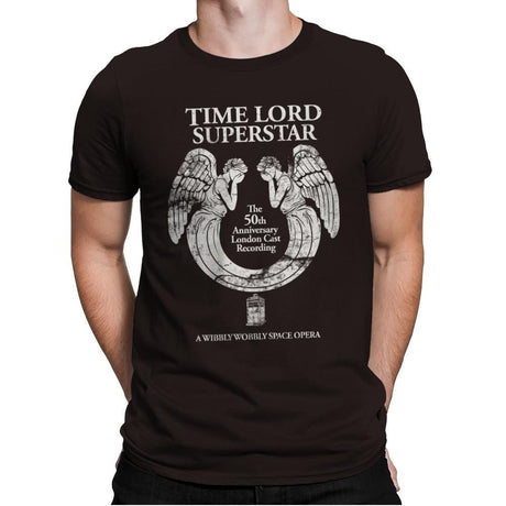 Time Lord Superstar - Record Collector - Mens Premium T-Shirts RIPT Apparel Small / Dark Chocolate