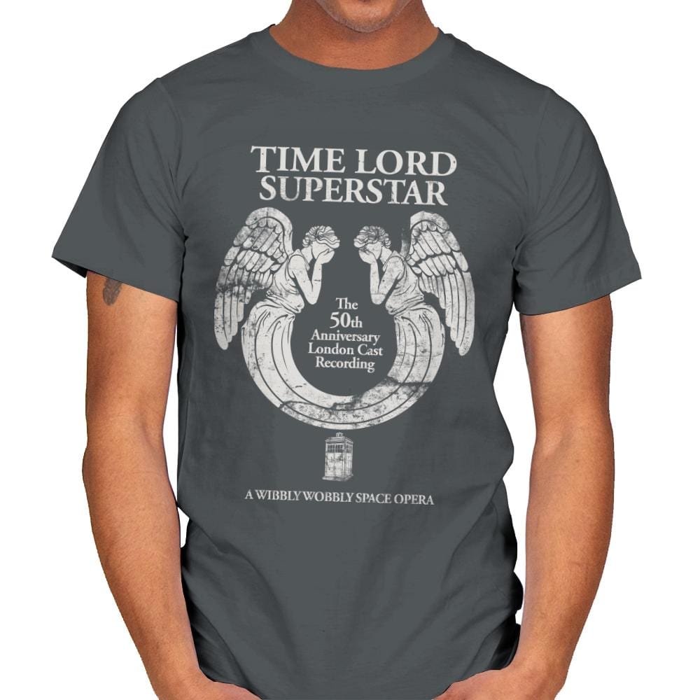 Time Lord Superstar - Record Collector - Mens T-Shirts RIPT Apparel Small / Charcoal