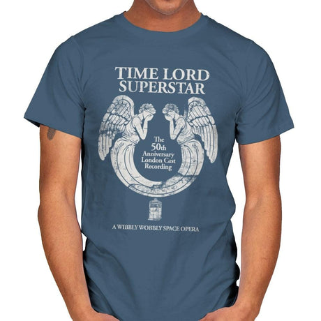 Time Lord Superstar - Record Collector - Mens T-Shirts RIPT Apparel Small / Indigo Blue