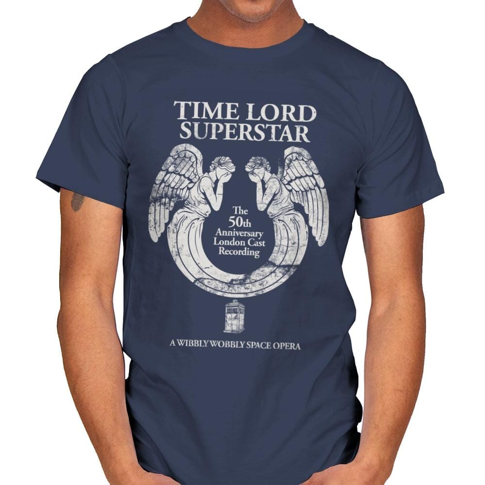 Time Lord Superstar - Record Collector - Mens T-Shirts RIPT Apparel Small / Navy
