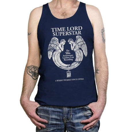 Time Lord Superstar - Record Collector - Tanktop Tanktop RIPT Apparel X-Small / Navy