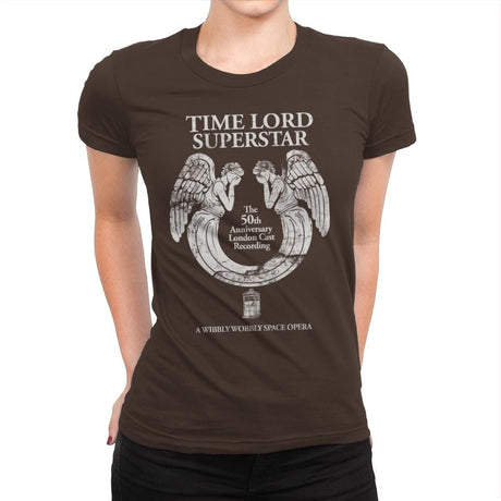 Time Lord Superstar - Record Collector - Womens Premium T-Shirts RIPT Apparel Small / Dark Chocolate