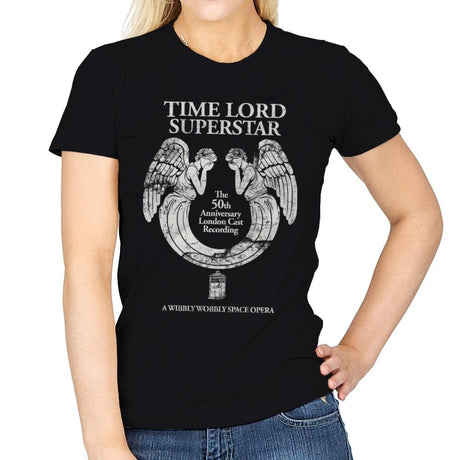 Time Lord Superstar - Record Collector - Womens T-Shirts RIPT Apparel Small / Black