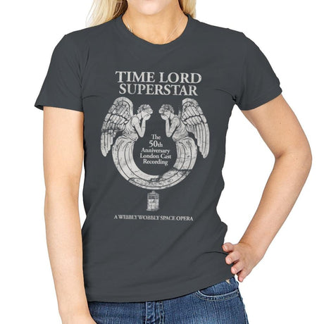 Time Lord Superstar - Record Collector - Womens T-Shirts RIPT Apparel Small / Charcoal