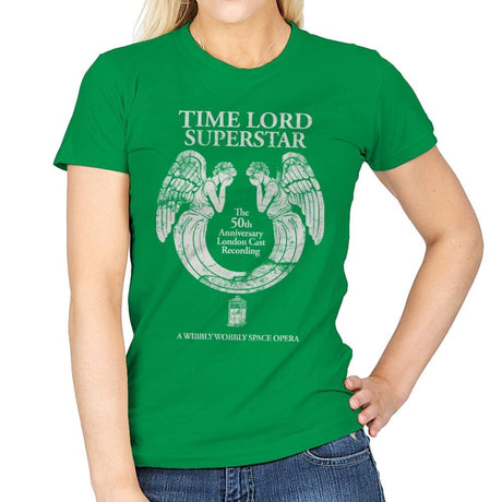 Time Lord Superstar - Record Collector - Womens T-Shirts RIPT Apparel Small / Irish Green