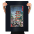 Time Machine in Japan - Prints Posters RIPT Apparel 18x24 / Black