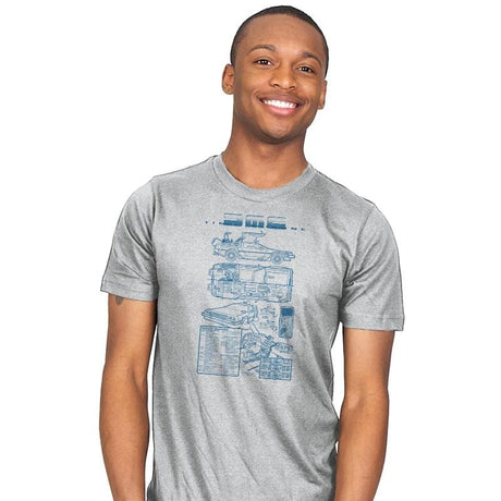 Time Machine Technical Blueprint - Mens T-Shirts RIPT Apparel