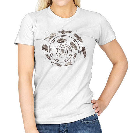 Timeline - Womens T-Shirts RIPT Apparel Small / White