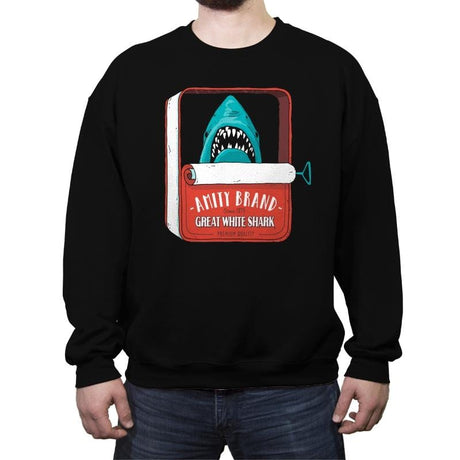 Tinned Shark - Crew Neck Sweatshirt Crew Neck Sweatshirt RIPT Apparel Small / Black