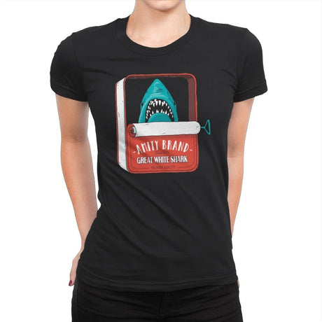 Tinned Shark - Womens Premium T-Shirts RIPT Apparel Small / Black