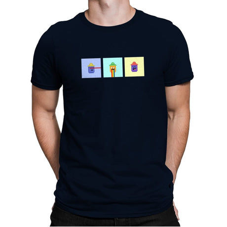 Tiny Trashcan Panels - Mens Premium T-Shirts RIPT Apparel Small / Midnight Navy