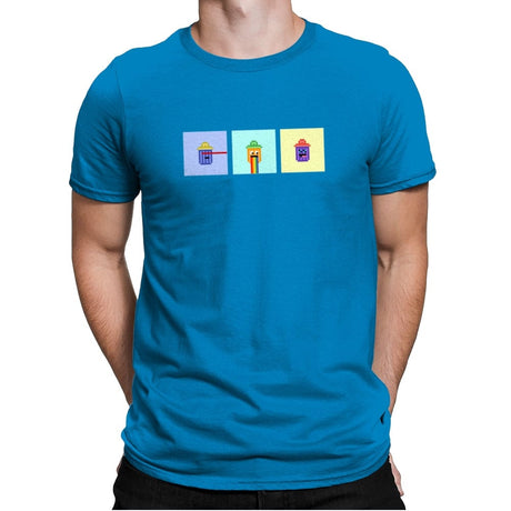 Tiny Trashcan Panels - Mens Premium T-Shirts RIPT Apparel Small / Turqouise