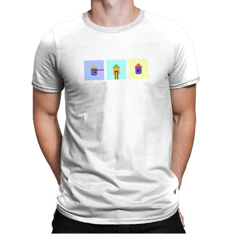 Tiny Trashcan Panels - Mens Premium T-Shirts RIPT Apparel Small / White