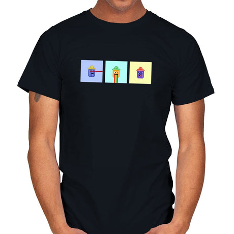 Tiny Trashcan Panels - Mens T-Shirts RIPT Apparel Small / Black