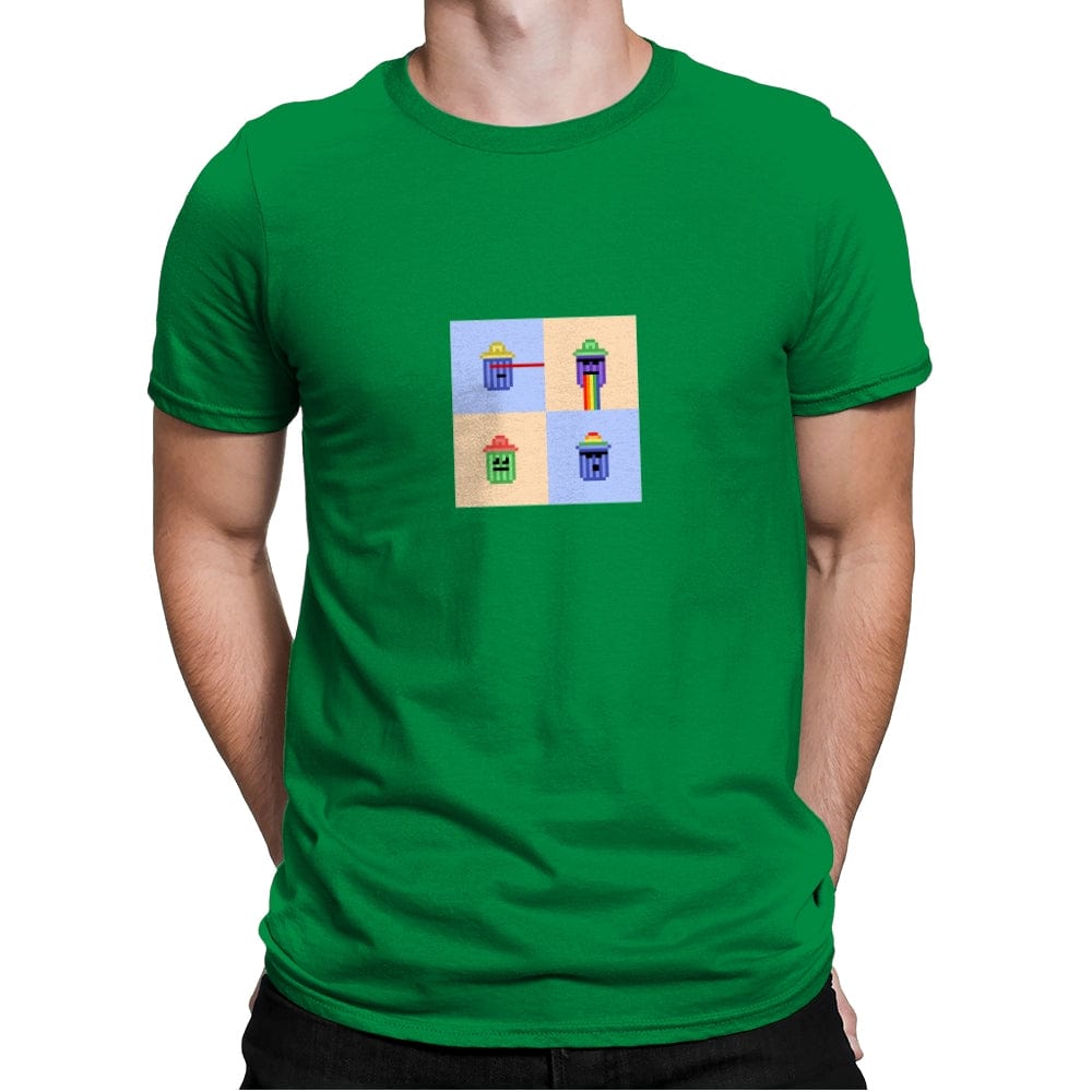 Tiny Trashcan Panels Pop - Mens Premium T-Shirts RIPT Apparel Small / Kelly