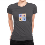 Tiny Trashcan Panels Pop - Womens Premium T-Shirts RIPT Apparel Small / Heavy Metal