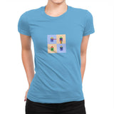 Tiny Trashcan Panels Pop - Womens Premium T-Shirts RIPT Apparel Small / Turquoise