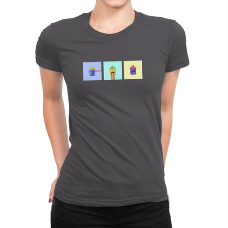 Tiny Trashcan Panels - Womens Premium T-Shirts RIPT Apparel Small / Heavy Metal