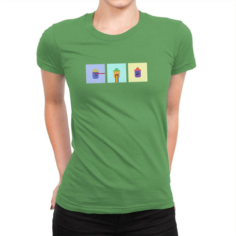 Tiny Trashcan Panels - Womens Premium T-Shirts RIPT Apparel Small / Kelly