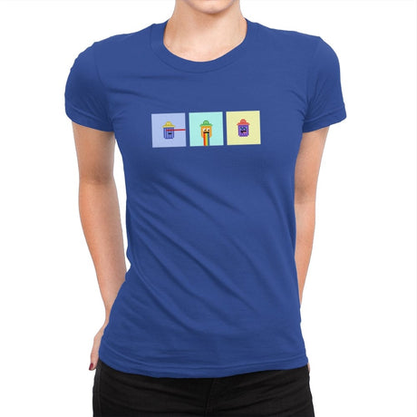Tiny Trashcan Panels - Womens Premium T-Shirts RIPT Apparel Small / Royal