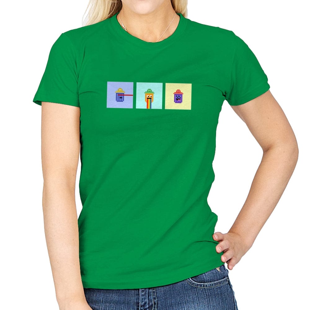 Tiny Trashcan Panels - Womens T-Shirts RIPT Apparel Small / Irish Green