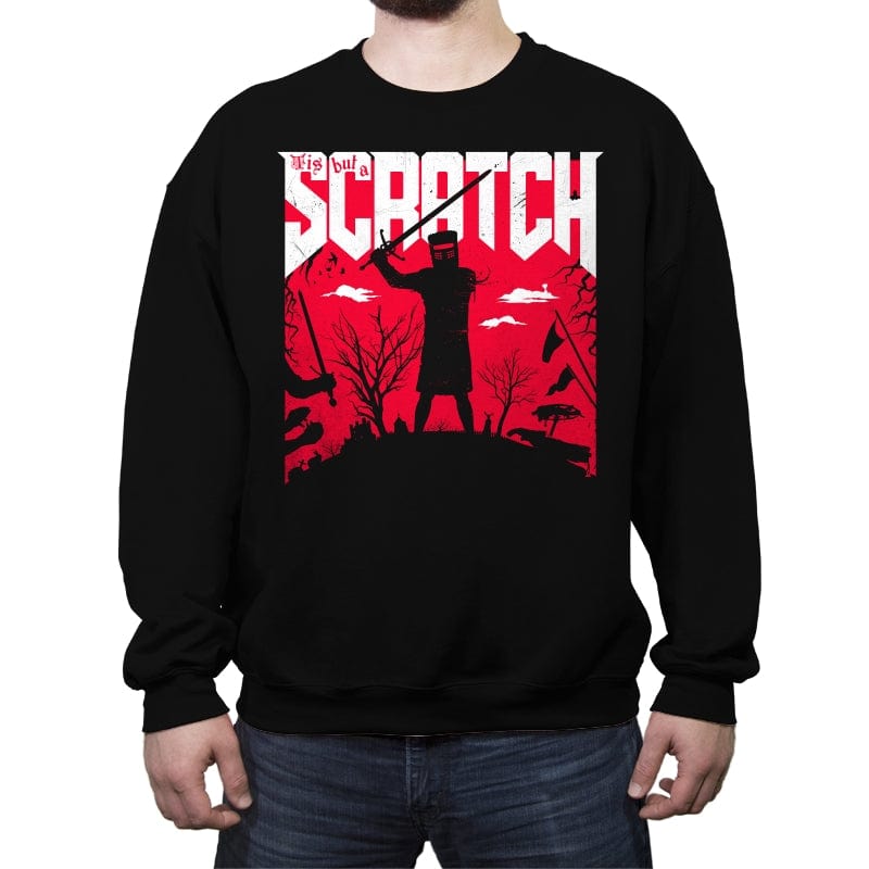 Tis but a Scratch Doom - Crew Neck Sweatshirt Crew Neck Sweatshirt RIPT Apparel Small / Black