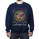 Tis' Over 9000 - Ugly Holiday - Crew Neck Sweatshirt Crew Neck Sweatshirt Gooten 5x-large / Navy