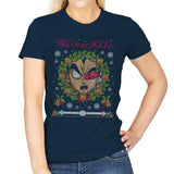 Tis' Over 9000 - Ugly Holiday - Womens T-Shirts RIPT Apparel Small / Navy