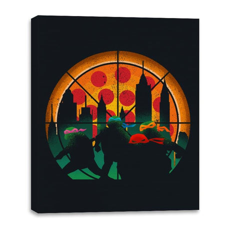 TMNT - Slices of City Adventure - Canvas Wraps Canvas Wraps RIPT Apparel 16x20 / Black