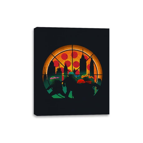 TMNT - Slices of City Adventure - Canvas Wraps Canvas Wraps RIPT Apparel 8x10 / Black