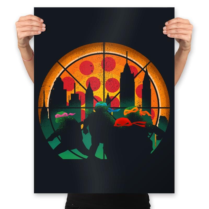 TMNT - Slices of City Adventure - Prints Posters RIPT Apparel 18x24 / Black