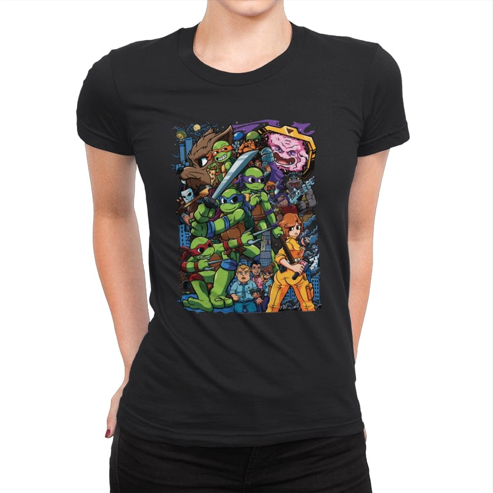Tmnt X Pilgrim - Womens Premium T-Shirts RIPT Apparel Small / Black