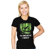 To Believe I Want - Womens T-Shirts RIPT Apparel Small / Black
