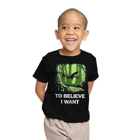 To Believe I Want - Youth T-Shirts RIPT Apparel X-small / Black