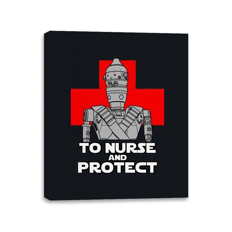To Nurse and Protect - Canvas Wraps Canvas Wraps RIPT Apparel 11x14 / Black