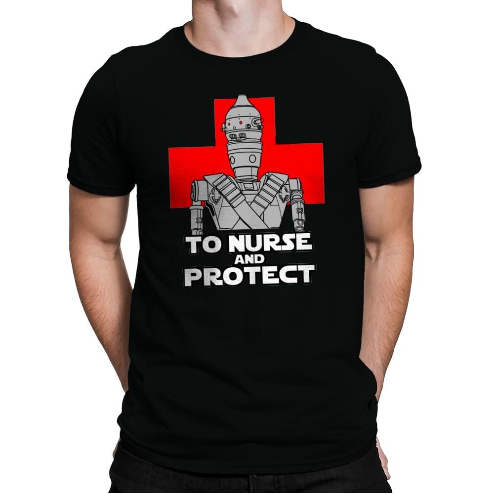 To Nurse and Protect - Mens Premium T-Shirts RIPT Apparel Small / Black
