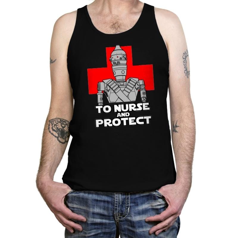 To Nurse and Protect - Tanktop Tanktop RIPT Apparel X-Small / Black