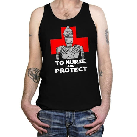 To Nurse and Protect - Tanktop Tanktop RIPT Apparel X-Small / Black