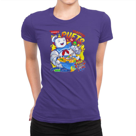 Toasted Puffs Exclusive - Womens Premium T-Shirts RIPT Apparel Small / Purple Rush