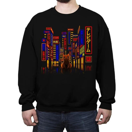 Tokyo Adventure - Crew Neck Sweatshirt Crew Neck Sweatshirt RIPT Apparel Small / Black