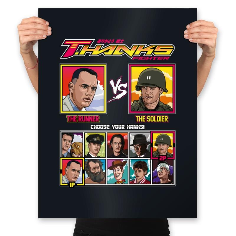 Tom Hanks Fighter - Retro Fighter Series - Prints Posters RIPT Apparel 18x24 / Black