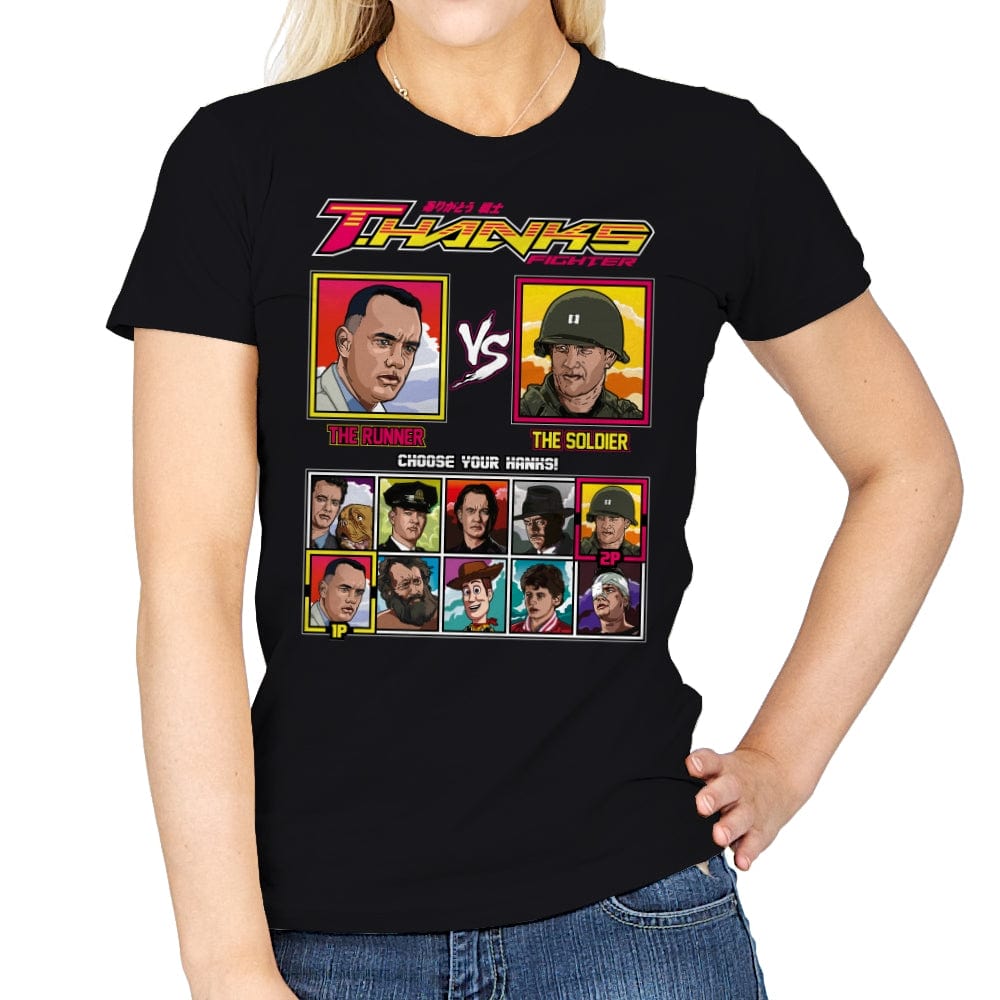 Tom Hanks Fighter - Retro Fighter Series - Womens T-Shirts RIPT Apparel Small / Black