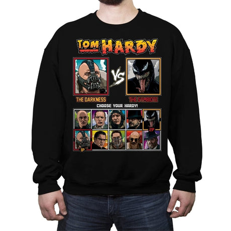 Tom Hardy Fighter - Crew Neck Sweatshirt Crew Neck Sweatshirt RIPT Apparel Small / Black